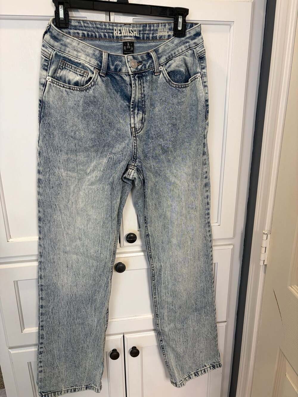 Rewash High Rise Vintage Acid Wash Straight Leg Jeans Size 9/29
